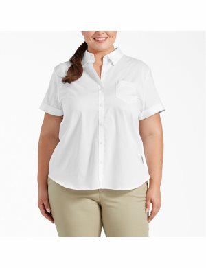 Dickies Plus Stretch Button-Up Vita | 719462-CBP