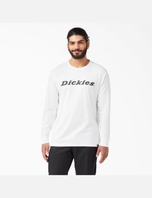 Dickies Regular Fit Icon Tryck T-Shirt Vita | 207459-LHU