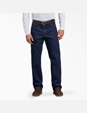 Dickies Relaxed Fit Carpenter Heavyweight Denim Indigo Blå | 456812-EPW