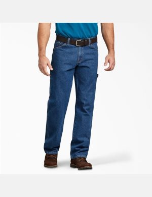 Dickies Relaxed Fit Carpenter Heavyweight Denim Indigo Blå | 796382-PWR