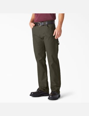 Dickies Relaxed Fit Hetero Leg Heavyweight Duck Carpenter Gröna | 395248-UPZ