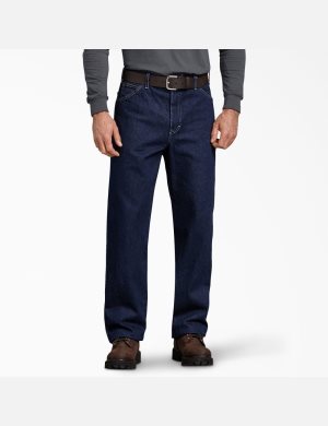 Dickies Relaxed Fit Hetero Leg Heavyweight Denim Indigo Blå | 578329-IRQ