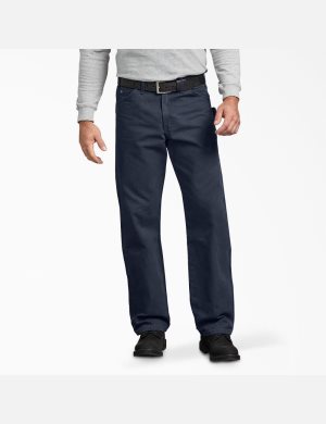 Dickies Relaxed Fit Hetero Leg Sanded Duck Carpenter Marinblå | 517294-CIF