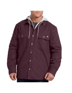 Dickies Relaxed Fit Icon Hooded Duck Quiltad Vinröda | 617549-QPV