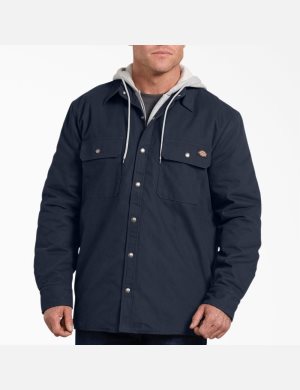 Dickies Relaxed Fit Icon Hooded Duck Quiltad Marinblå | 760198-FJU