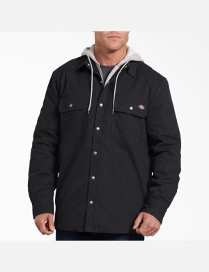 Dickies Relaxed Fit Icon Hooded Duck Quiltad Svarta | 921468-WJA