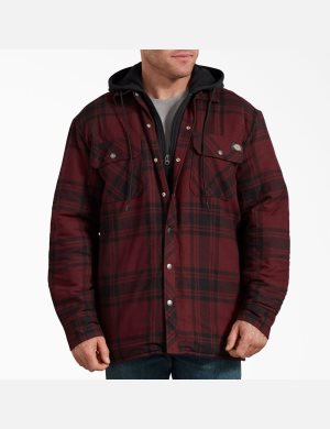 Dickies Relaxed Fit Icon Hooded Quiltad Flannel Svarta | 950174-ABT