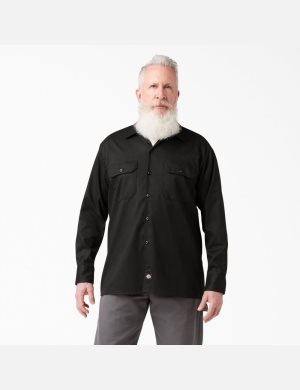 Dickies Relaxed Fit Long Sleeve Svarta | 784053-FOQ