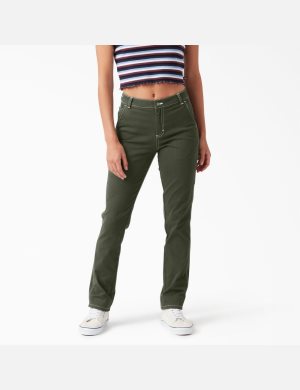 Dickies Roll Hem Carpenter Olivgröna Gröna | 819045-HLJ