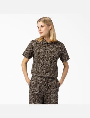 Dickies Silver Firs Cropped Leopard | 809713-CJW