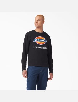 Dickies Skateboarding Logo Tryck T-Shirt Svarta | 785206-WKR