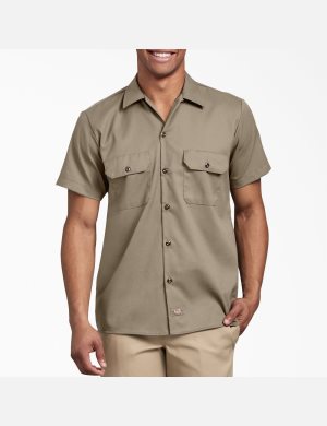 Dickies Slim Fit Korta Sleeve Bruna | 457602-QFW