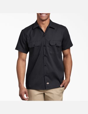 Dickies Slim Fit Korta Sleeve Svarta | 546207-RMY