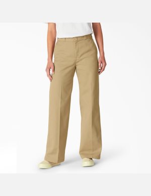 Dickies Stonewashed Breda Leg Khaki | 615348-PCO