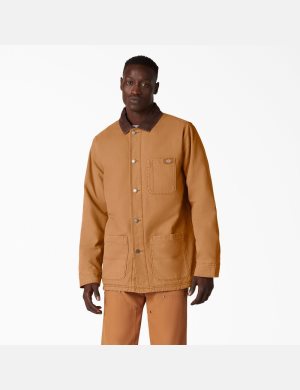 Dickies Stonewashed Duck Fodrade Chore Bruna | 715042-ZKM