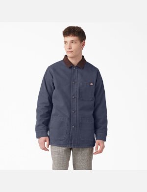 Dickies Stonewashed Duck Fodrade Chore Marinblå | 049813-UZM