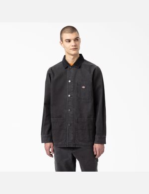 Dickies Stonewashed Duck Unlined Chore Svarta | 503976-WNK
