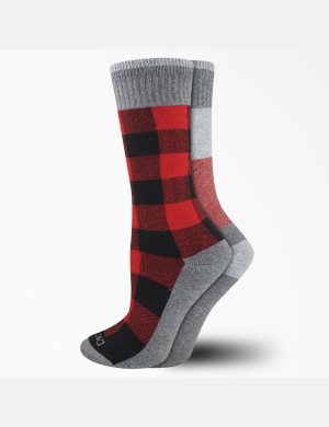 Dickies Thermal Plaid Crew Röda | 762380-EBF